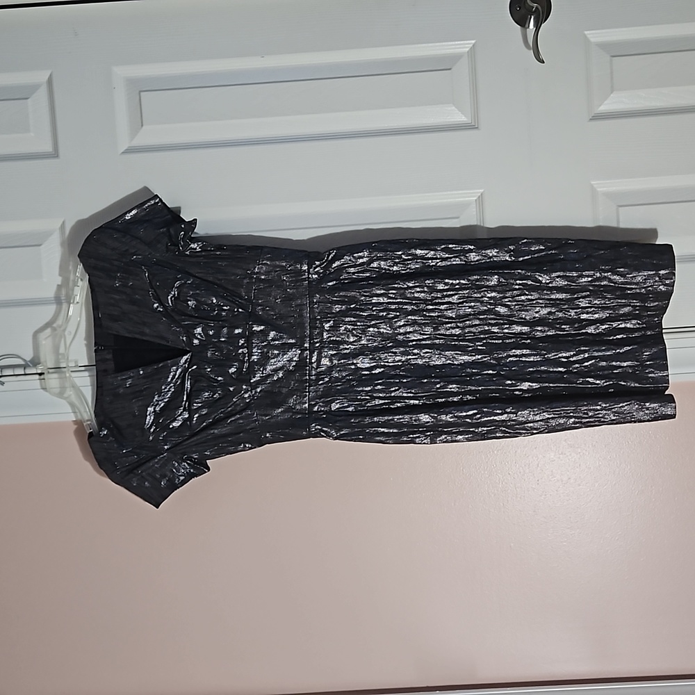 Metallic Silver and Black Dress
